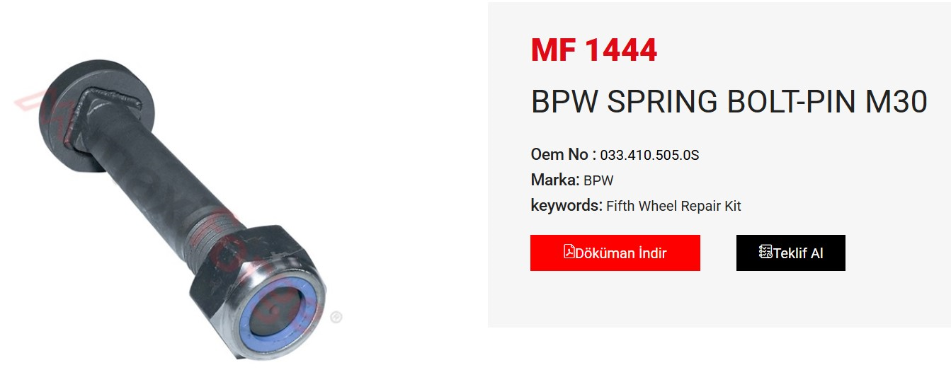 BPW MAKAS PERNOSU M30X17 3341050505